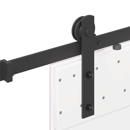 Kit di Binari per Porte Scorrevoli 200 cm Acciaio Nero | homemem39