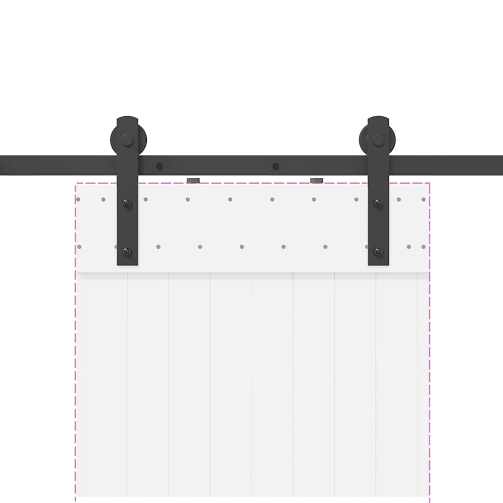Kit di Binari per Porte Scorrevoli 152 cm Acciaio Nero | homemem39