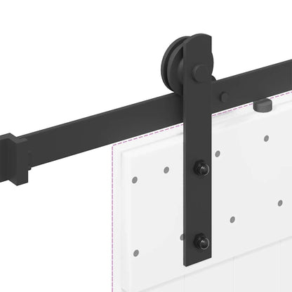 Kit di Binari per Porte Scorrevoli 152 cm Acciaio Nero | homemem39
