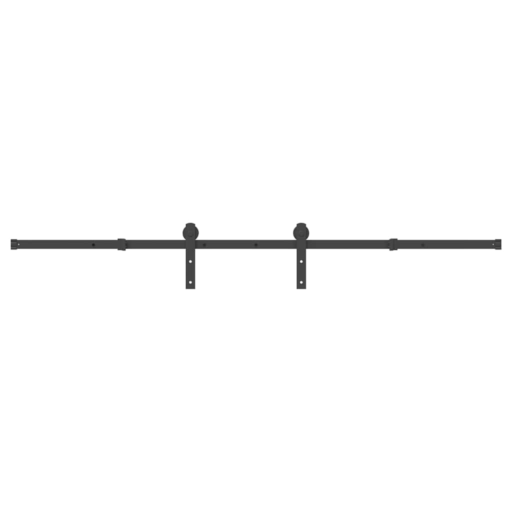 Kit di Binari per Porte Scorrevoli 213,5 cm Acciaio Nero | homemem39
