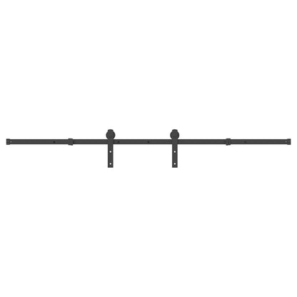 Kit di Binari per Porte Scorrevoli 213,5 cm Acciaio Nero | homemem39