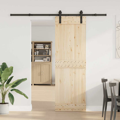 Kit di Binari per Porte Scorrevoli 213,5 cm Acciaio Nero | homemem39
