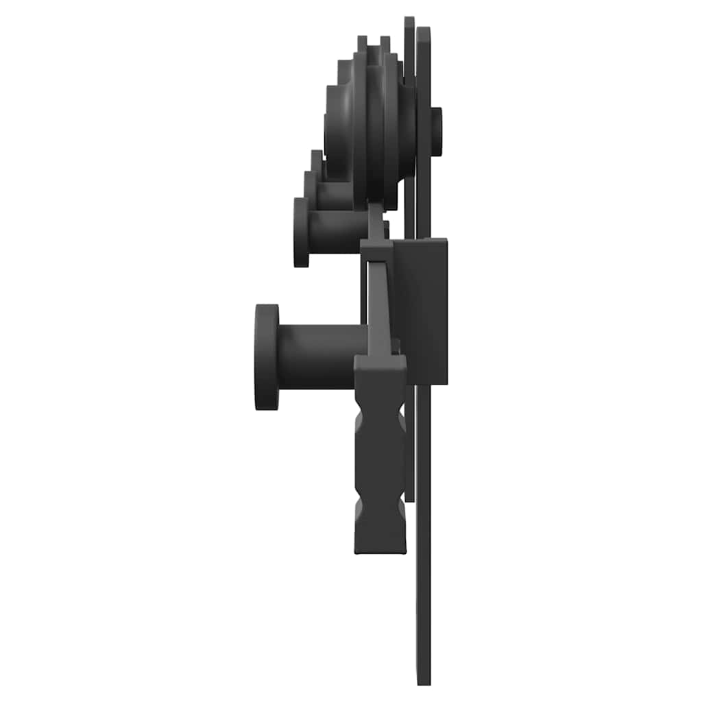 Kit di Binari per Porte Scorrevoli 213,5 cm Acciaio Nero | homemem39