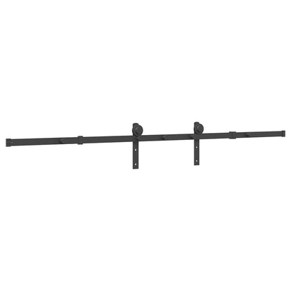 Kit di Binari per Porte Scorrevoli 213,5 cm Acciaio Nero | homemem39