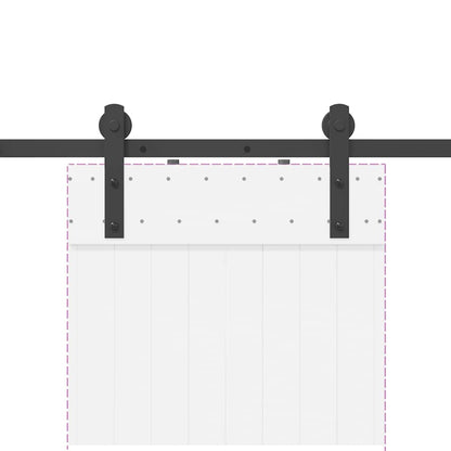 Kit di Binari per Porte Scorrevoli 213,5 cm Acciaio Nero | homemem39