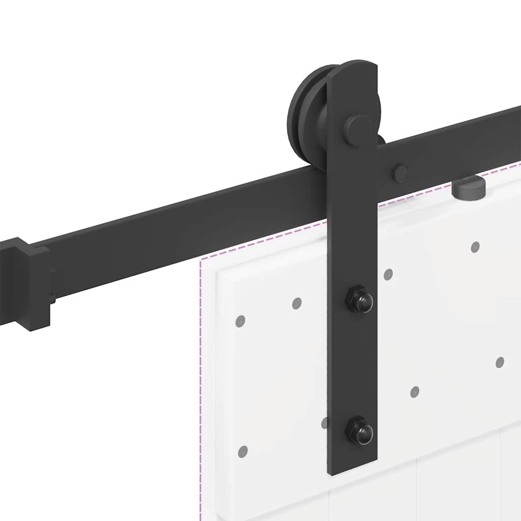 Kit di Binari per Porte Scorrevoli 213,5 cm Acciaio Nero | homemem39