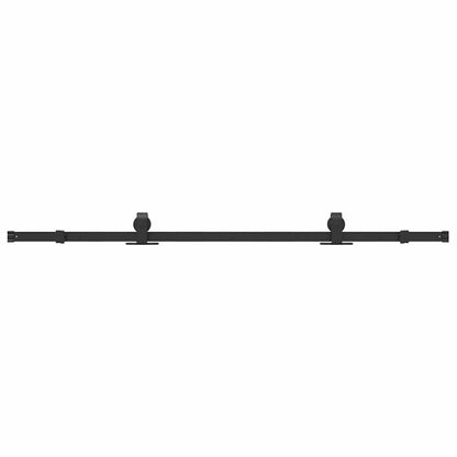 Kit di Binari per Porte Scorrevoli 183 cm Acciaio Nero | homemem39