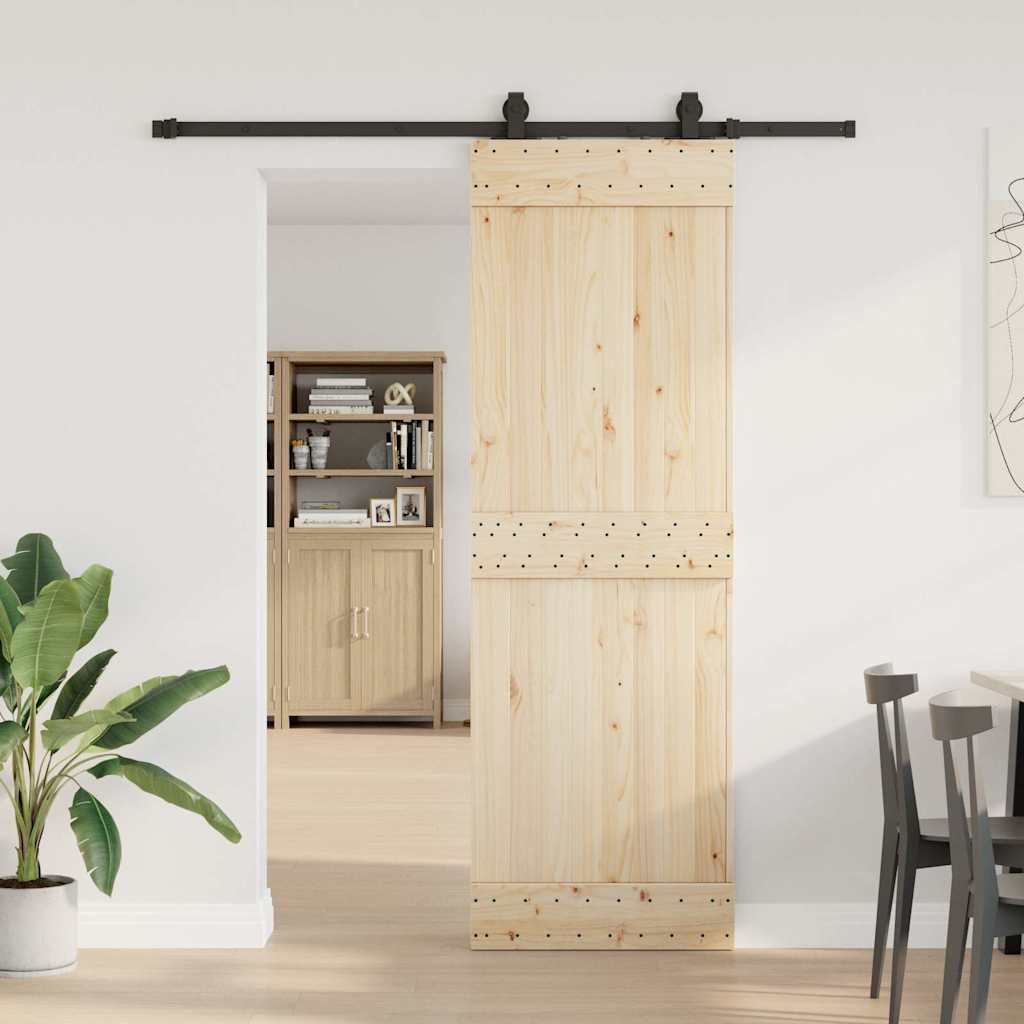 Kit di Binari per Porte Scorrevoli 183 cm Acciaio Nero | homemem39