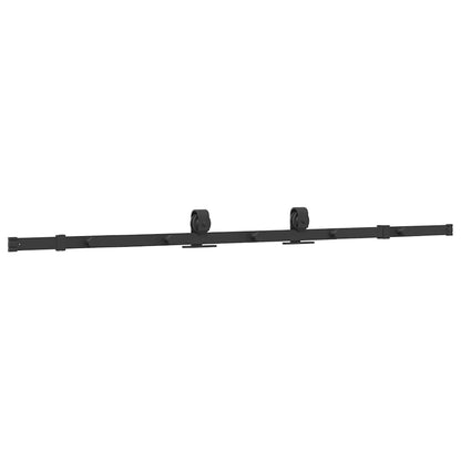 Kit di Binari per Porte Scorrevoli 183 cm Acciaio Nero | homemem39