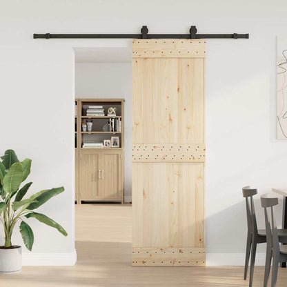 Kit di Binari per Porte Scorrevoli 200 cm Acciaio Nero | homemem39