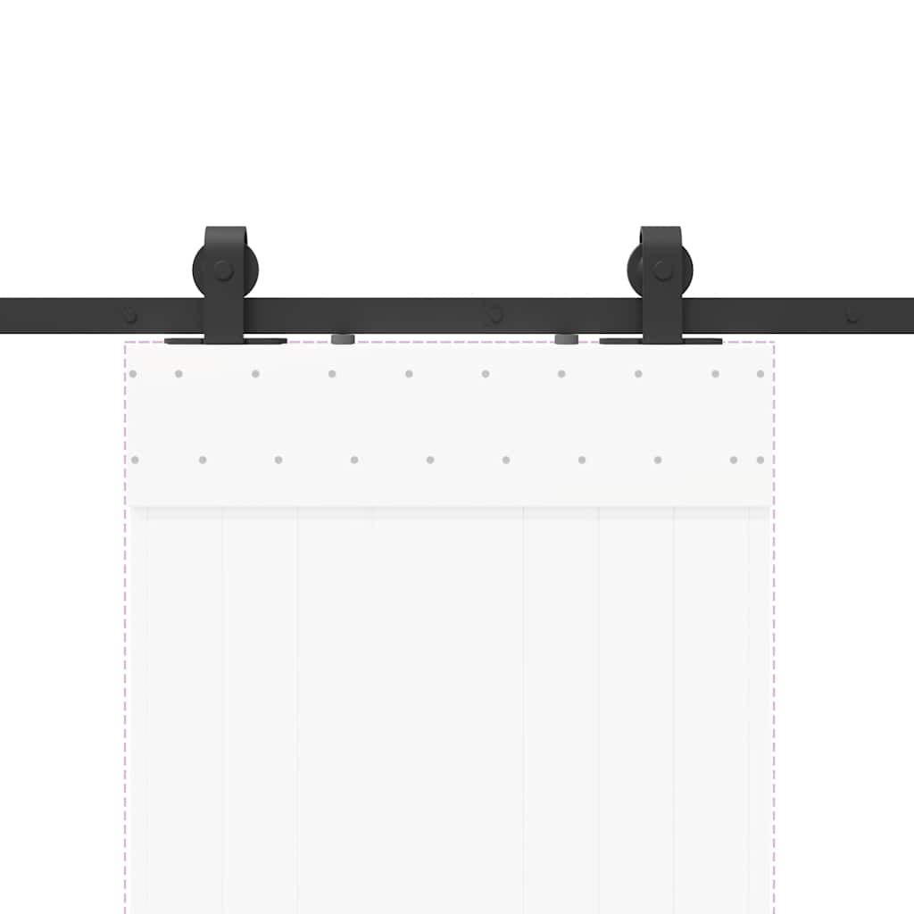 Kit di Binari per Porte Scorrevoli 200 cm Acciaio Nero | homemem39
