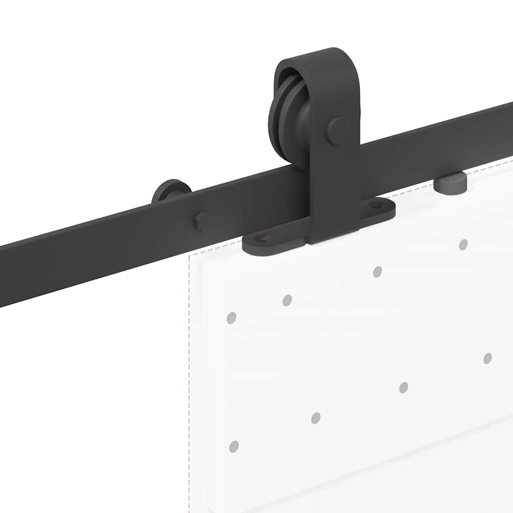 Kit di Binari per Porte Scorrevoli 200 cm Acciaio Nero | homemem39
