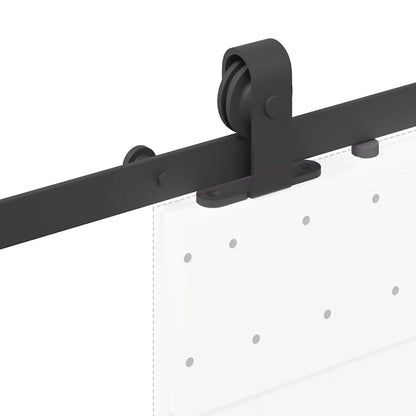Kit di Binari per Porte Scorrevoli 200 cm Acciaio Nero | homemem39