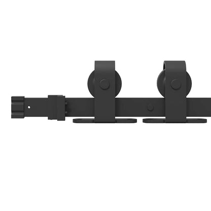 Kit di Binari per Porte Scorrevoli 200 cm Acciaio Nero | homemem39