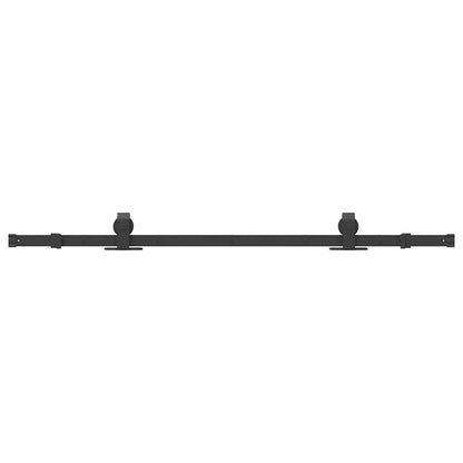 Kit di Binari per Porte Scorrevoli 152,5 cm Acciaio Nero | homemem39