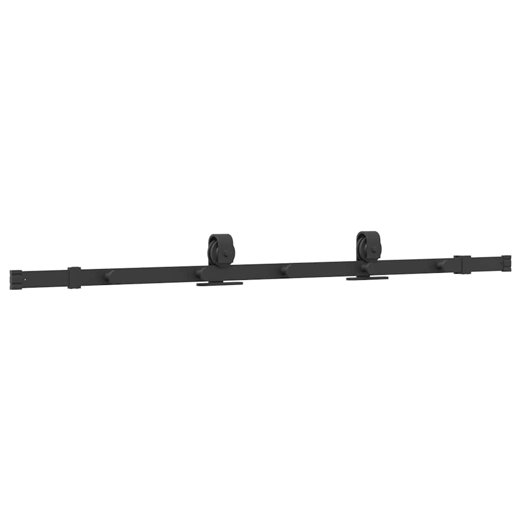 Kit di Binari per Porte Scorrevoli 152,5 cm Acciaio Nero | homemem39