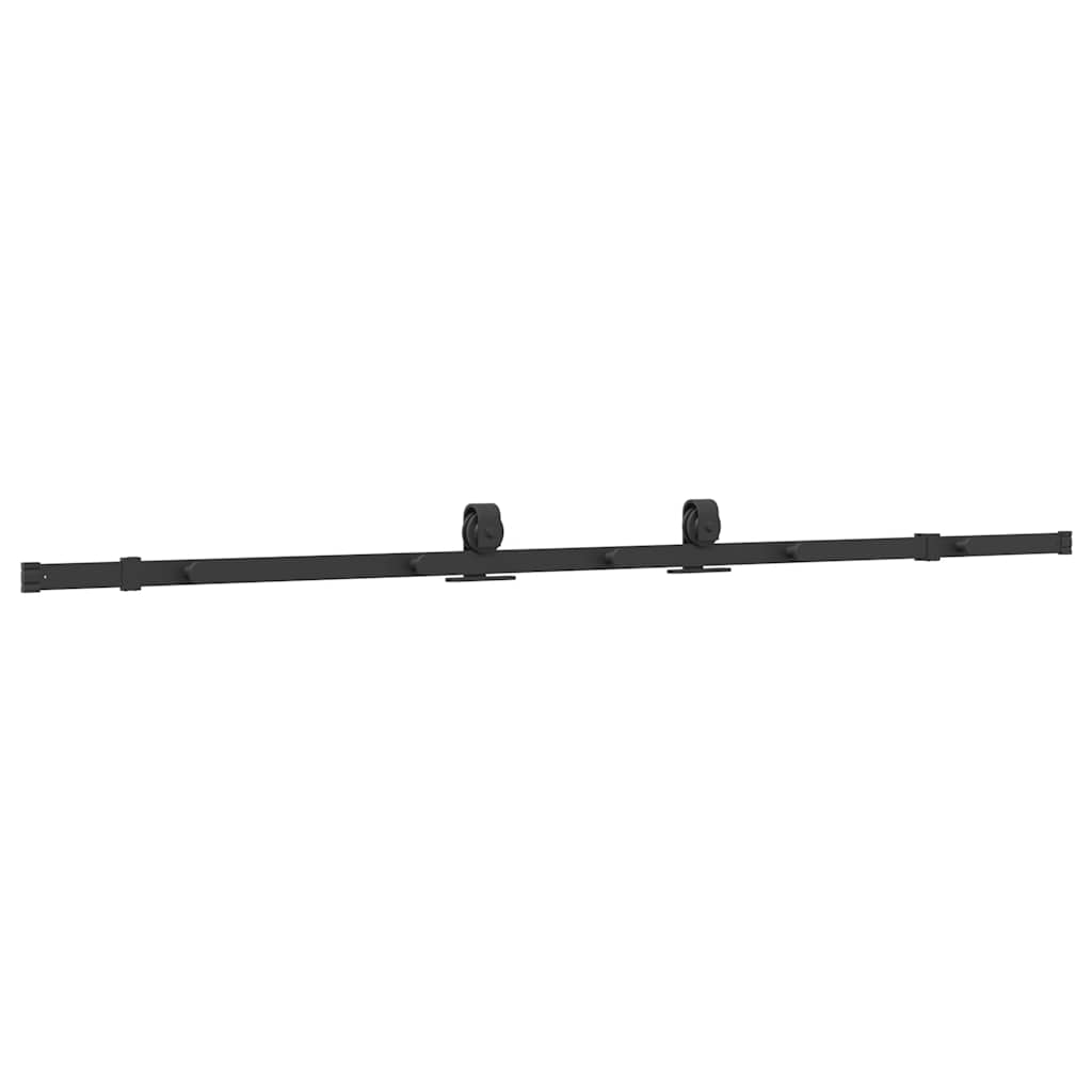 Kit di Binari per Porte Scorrevoli 213 cm Acciaio Nero | homemem39