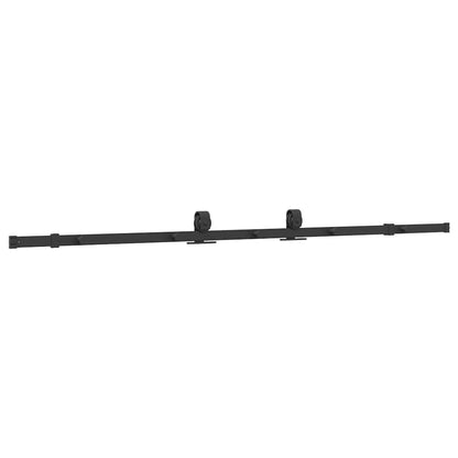 Kit di Binari per Porte Scorrevoli 213 cm Acciaio Nero | homemem39
