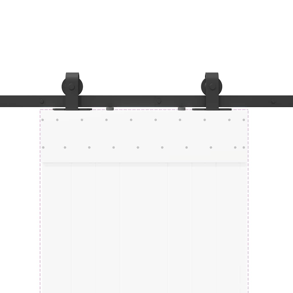 Kit di Binari per Porte Scorrevoli 213 cm Acciaio Nero | homemem39
