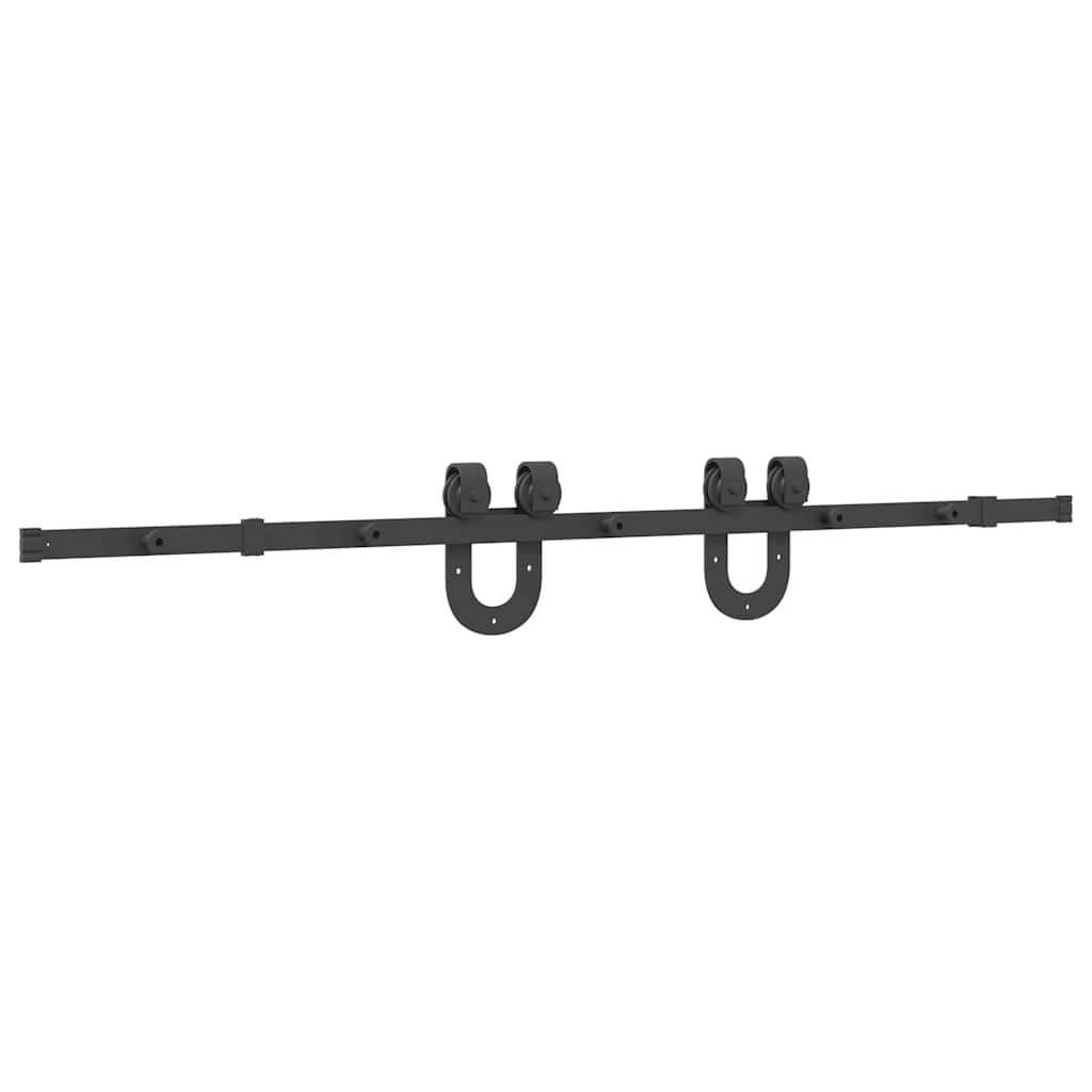Kit di Binari per Porte Scorrevoli 183 cm Acciaio Nero | homemem39