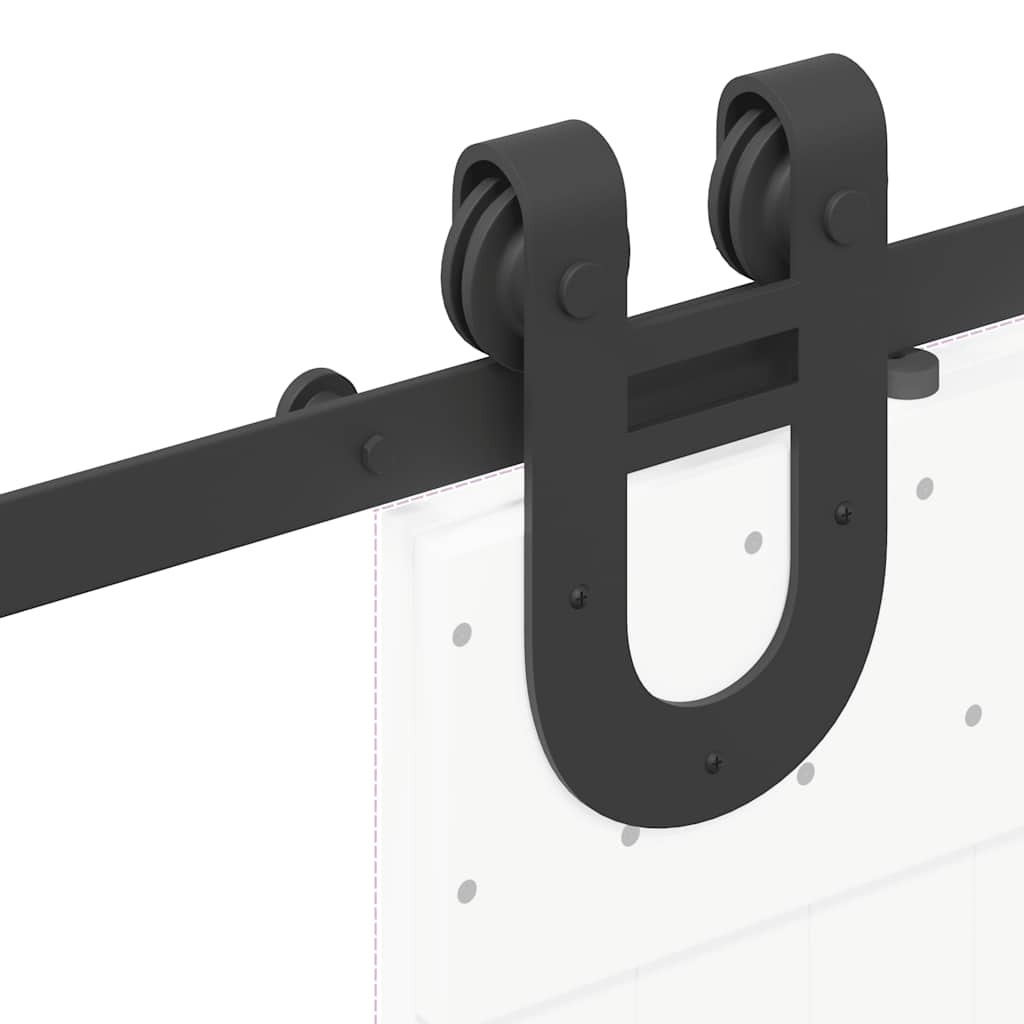Kit di Binari per Porte Scorrevoli 183 cm Acciaio Nero | homemem39