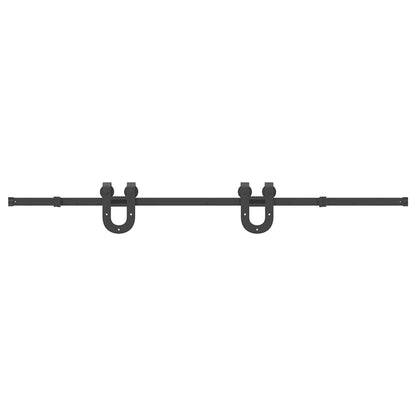 Kit di Binari per Porte Scorrevoli 200 cm Acciaio Nero | homemem39