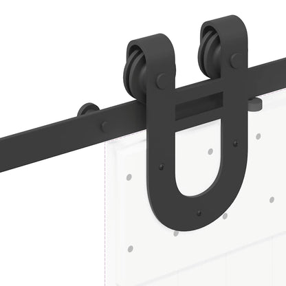 Kit di Binari per Porte Scorrevoli 200 cm Acciaio Nero | homemem39