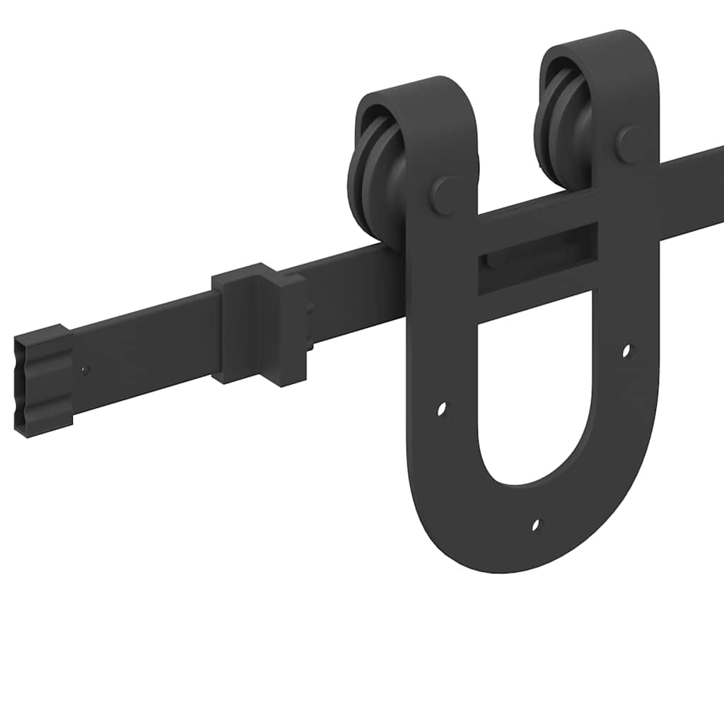 Kit di Binari per Porte Scorrevoli 200 cm Acciaio Nero | homemem39