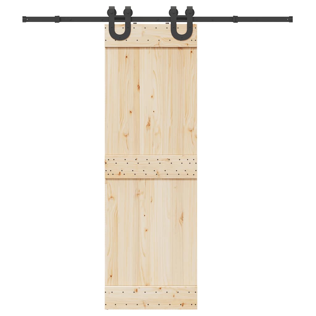 Kit di Binari per Porte Scorrevoli 200 cm Acciaio Nero | homemem39