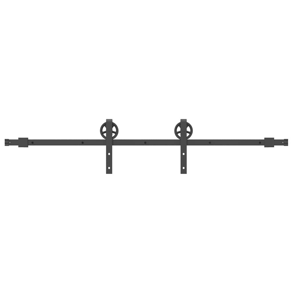 Kit di Binari per Porte Scorrevoli 183 cm Acciaio Nero | homemem39