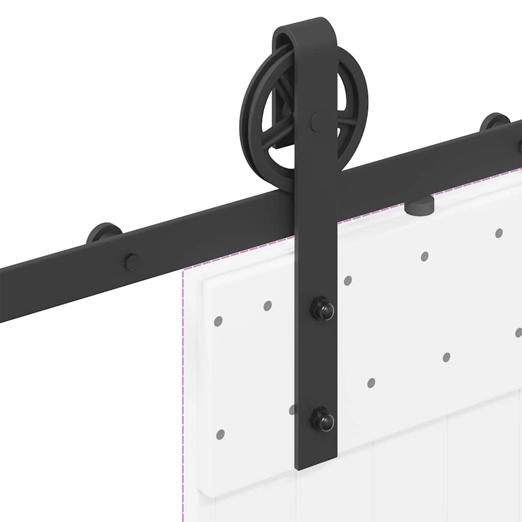 Kit di Binari per Porte Scorrevoli 183 cm Acciaio Nero | homemem39
