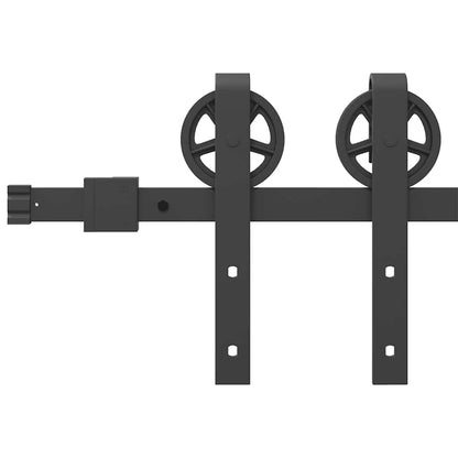 Kit di Binari per Porte Scorrevoli 183 cm Acciaio Nero | homemem39