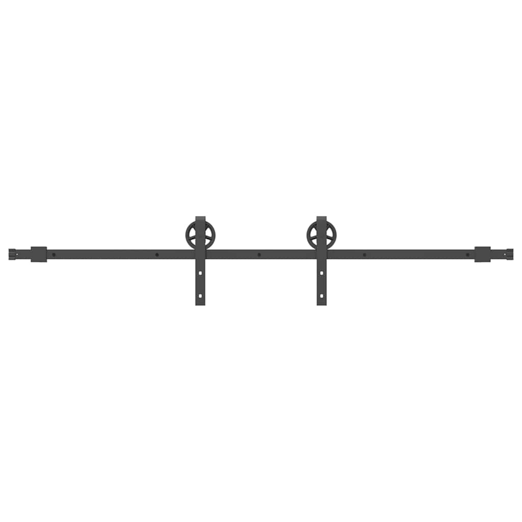 Kit di Binari per Porte Scorrevoli 200 cm Acciaio Nero | homemem39