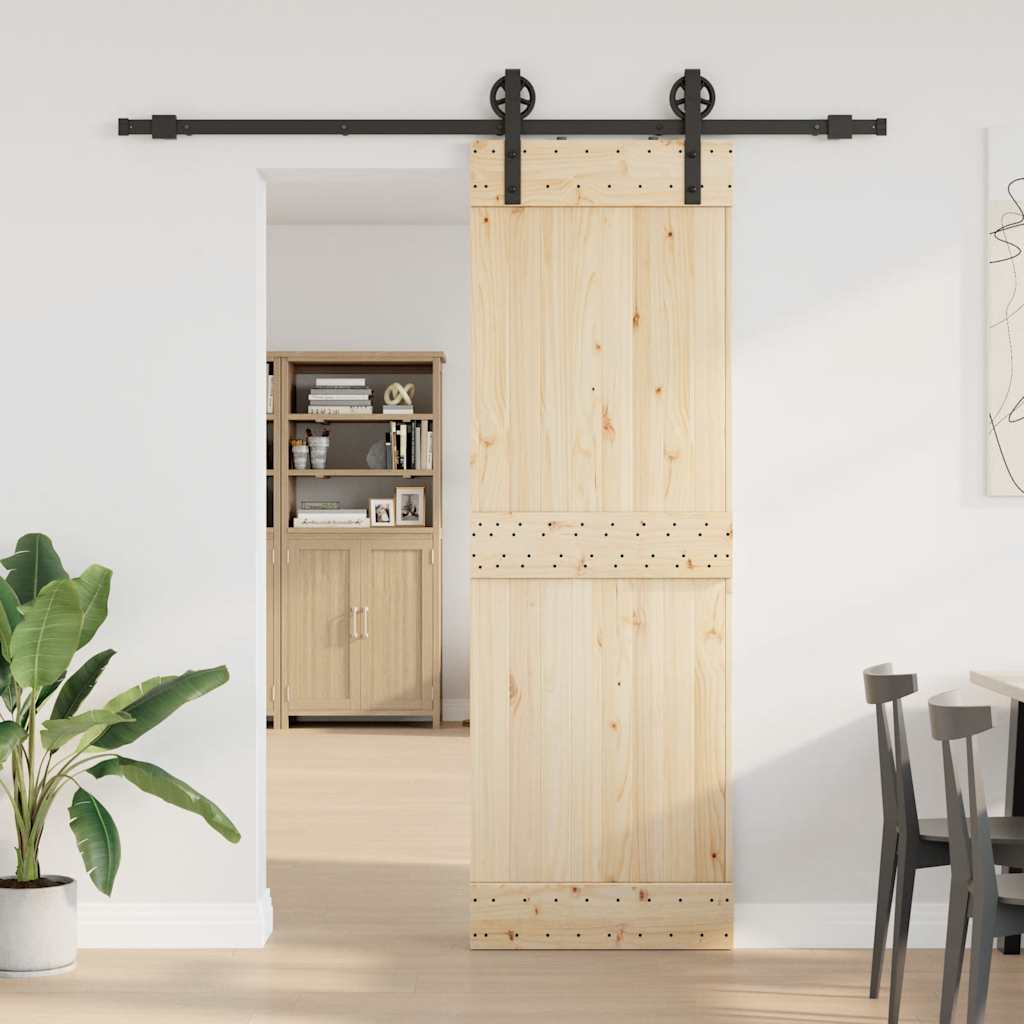Kit di Binari per Porte Scorrevoli 200 cm Acciaio Nero | homemem39