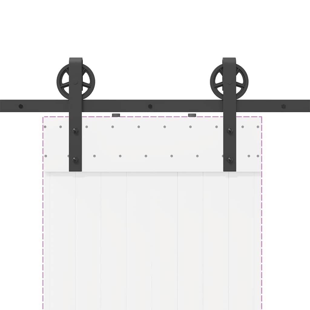 Kit di Binari per Porte Scorrevoli 200 cm Acciaio Nero | homemem39