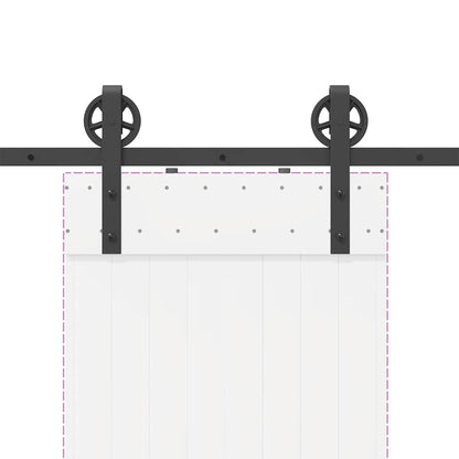 Kit di Binari per Porte Scorrevoli 200 cm Acciaio Nero | homemem39