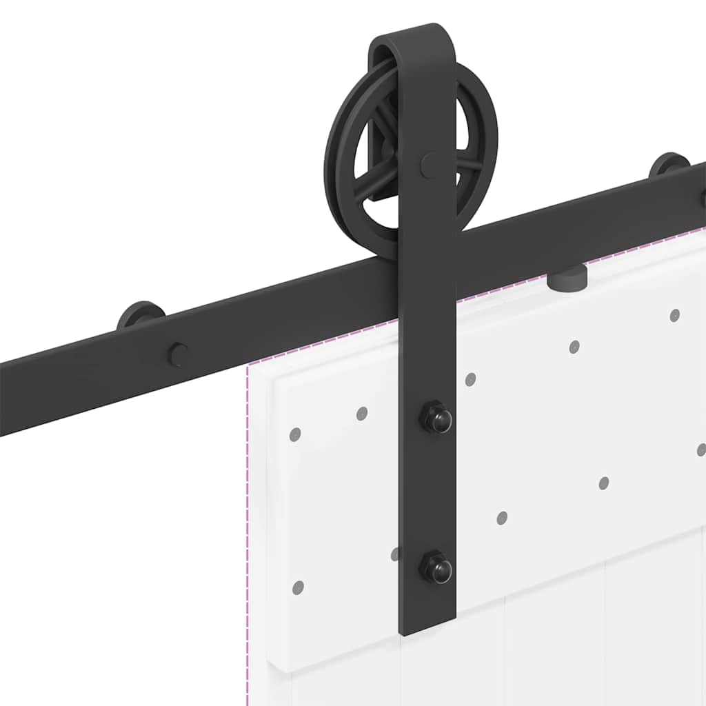 Kit di Binari per Porte Scorrevoli 200 cm Acciaio Nero | homemem39
