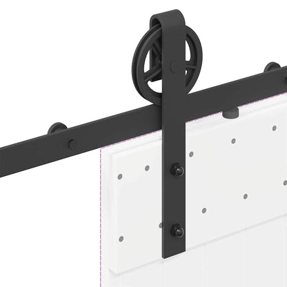 Kit di Binari per Porte Scorrevoli 200 cm Acciaio Nero | homemem39