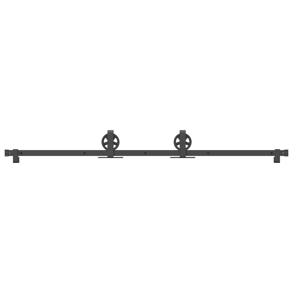 Kit di Binari per Porte Scorrevoli 183 cm Acciaio Nero | homemem39