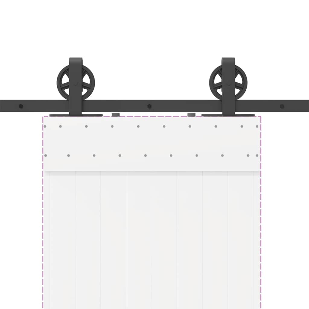 Kit di Binari per Porte Scorrevoli 183 cm Acciaio Nero | homemem39