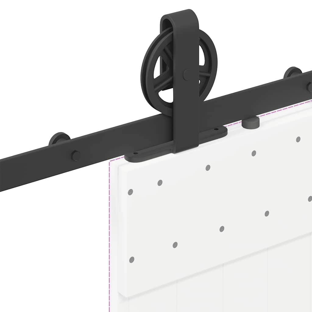 Kit di Binari per Porte Scorrevoli 183 cm Acciaio Nero | homemem39