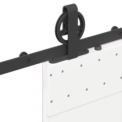 Kit di Binari per Porte Scorrevoli 183 cm Acciaio Nero | homemem39