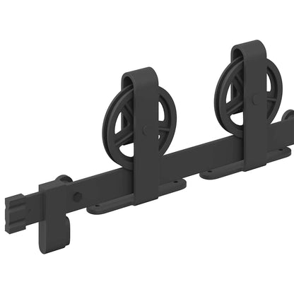Kit di Binari per Porte Scorrevoli 183 cm Acciaio Nero | homemem39