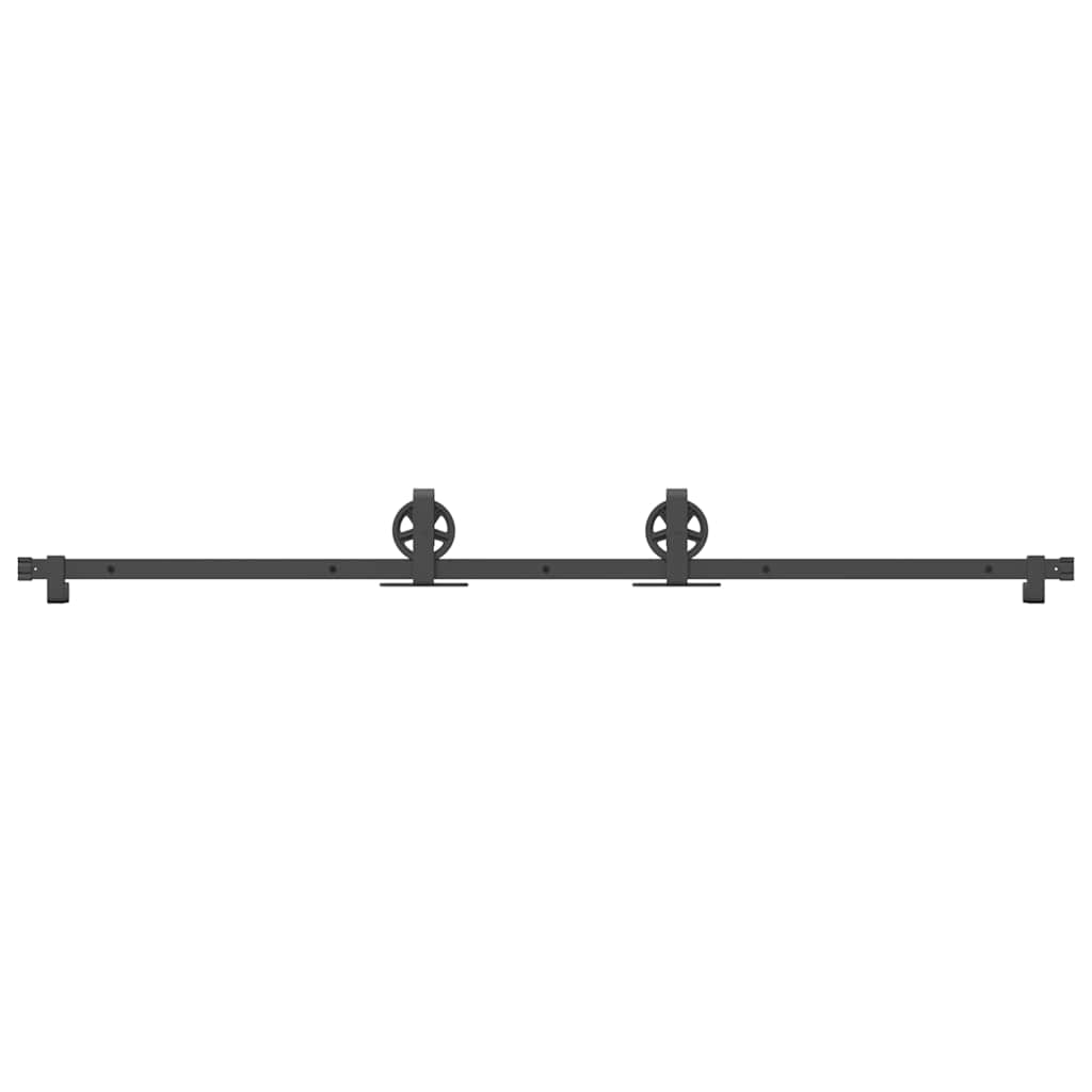 Kit di Binari per Porte Scorrevoli 200 cm Acciaio Nero | homemem39