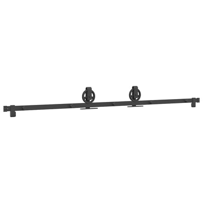 Kit di Binari per Porte Scorrevoli 200 cm Acciaio Nero | homemem39