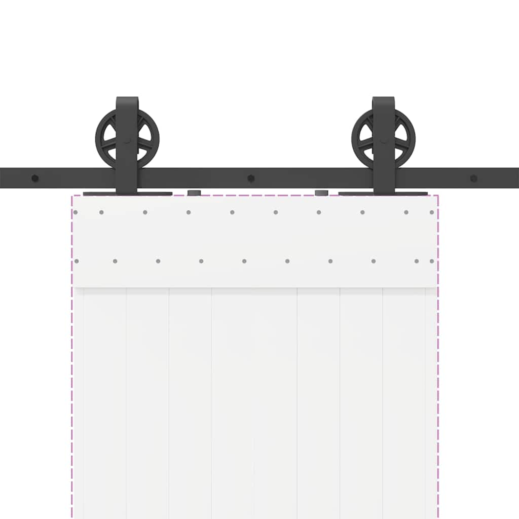 Kit di Binari per Porte Scorrevoli 200 cm Acciaio Nero | homemem39