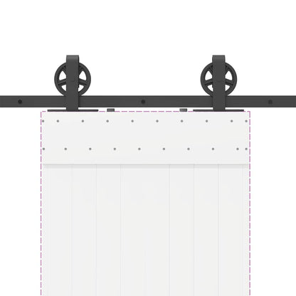 Kit di Binari per Porte Scorrevoli 200 cm Acciaio Nero | homemem39