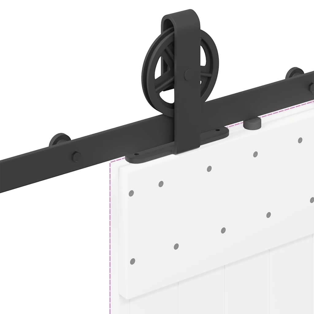 Kit di Binari per Porte Scorrevoli 200 cm Acciaio Nero | homemem39