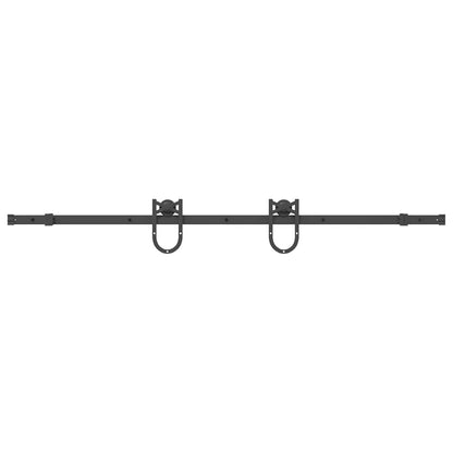 Kit di Binari per Porte Scorrevoli 183 cm Acciaio Nero | homemem39