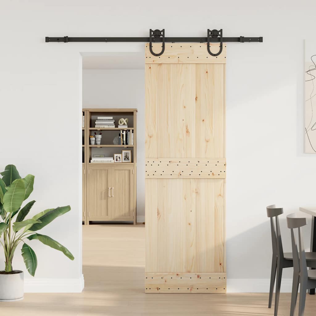 Kit di Binari per Porte Scorrevoli 183 cm Acciaio Nero | homemem39